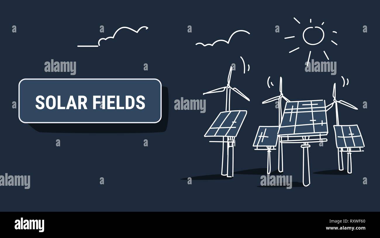 wind turbine solar energy panel fields renewable station alternative ...