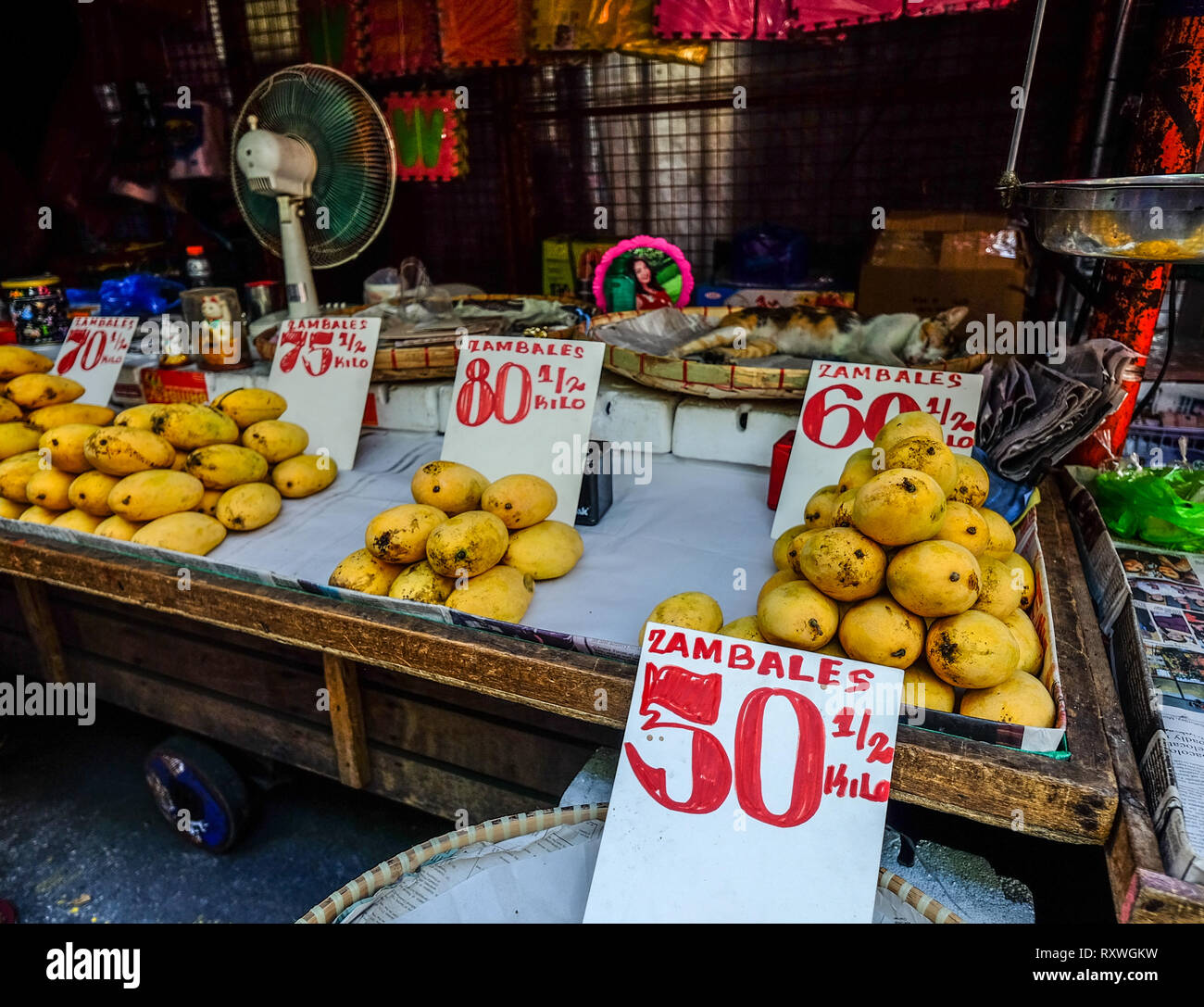 Manila, Philippines Apr 12, 2017. Fresh mango fruits for sale at