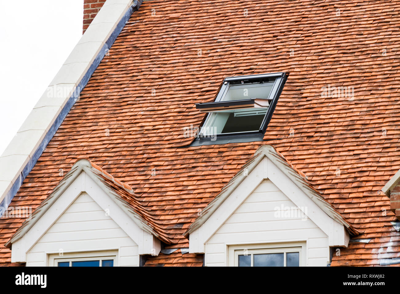 Red tiled roof Stock Photo