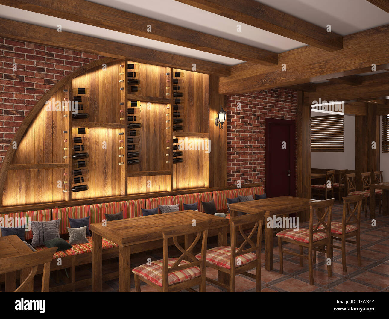 3d rendering of a pub / stand Stock Photo Alamy