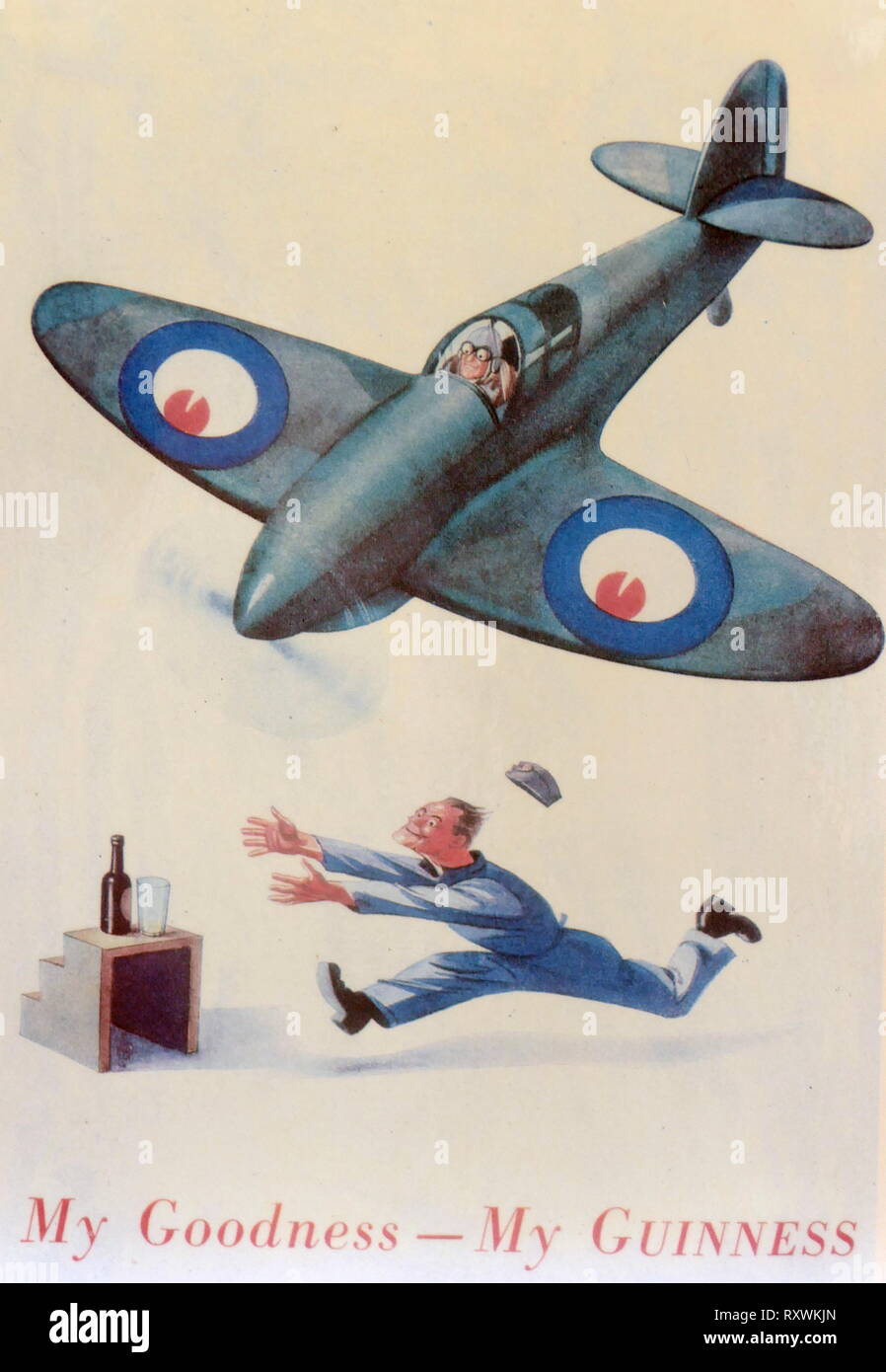 World War Two British propaganda poster during the Battle of Britain 'My Goodness - My Guinness' Stock Photo