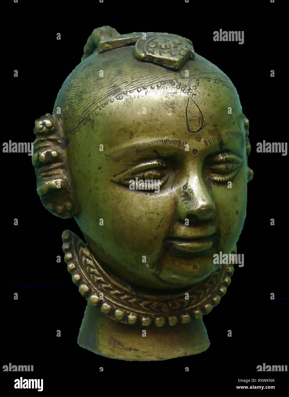 Indian Brass Head of Gauri - 19thC Indian Brass Head of Gauri - 19thC