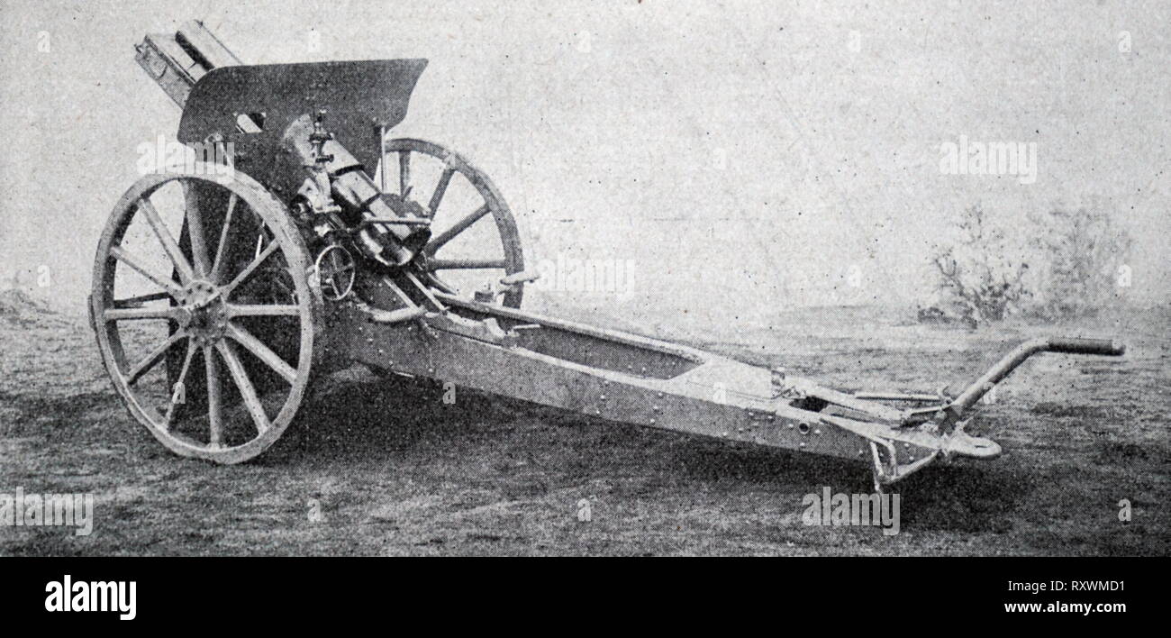 German artillery field gun 10.5 cm; world war one Stock Photo Alamy