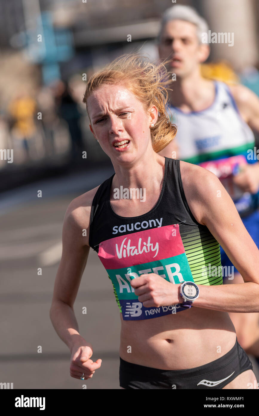 Charlotte Arter running in the Vitality Big Half half ...