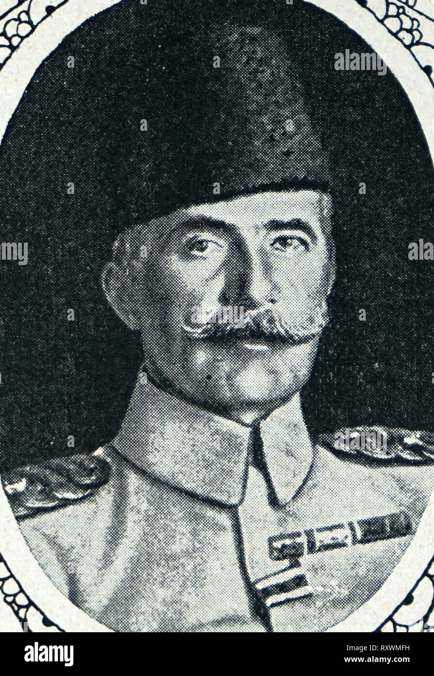 Mehmed Esad Pasha (1862 - 1952), known as Mehmet Esat Bulkat after the 1934 Surname Law, was an Ottoman general active during the First Balkan War, where he led the Yanya Corps, and in World War I, where he was the senior Ottoman commander in the Dardanelles Campaign. Stock Photo