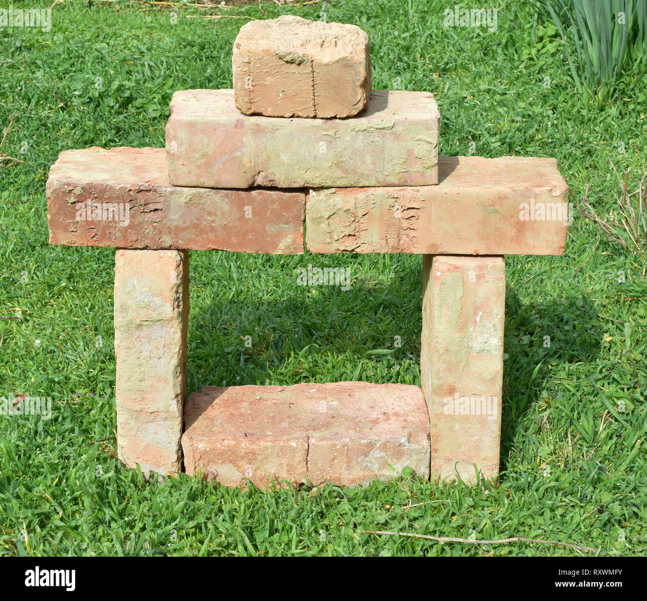 symbol-of-the-new-house-from-building-bricks-stock-photo-alamy