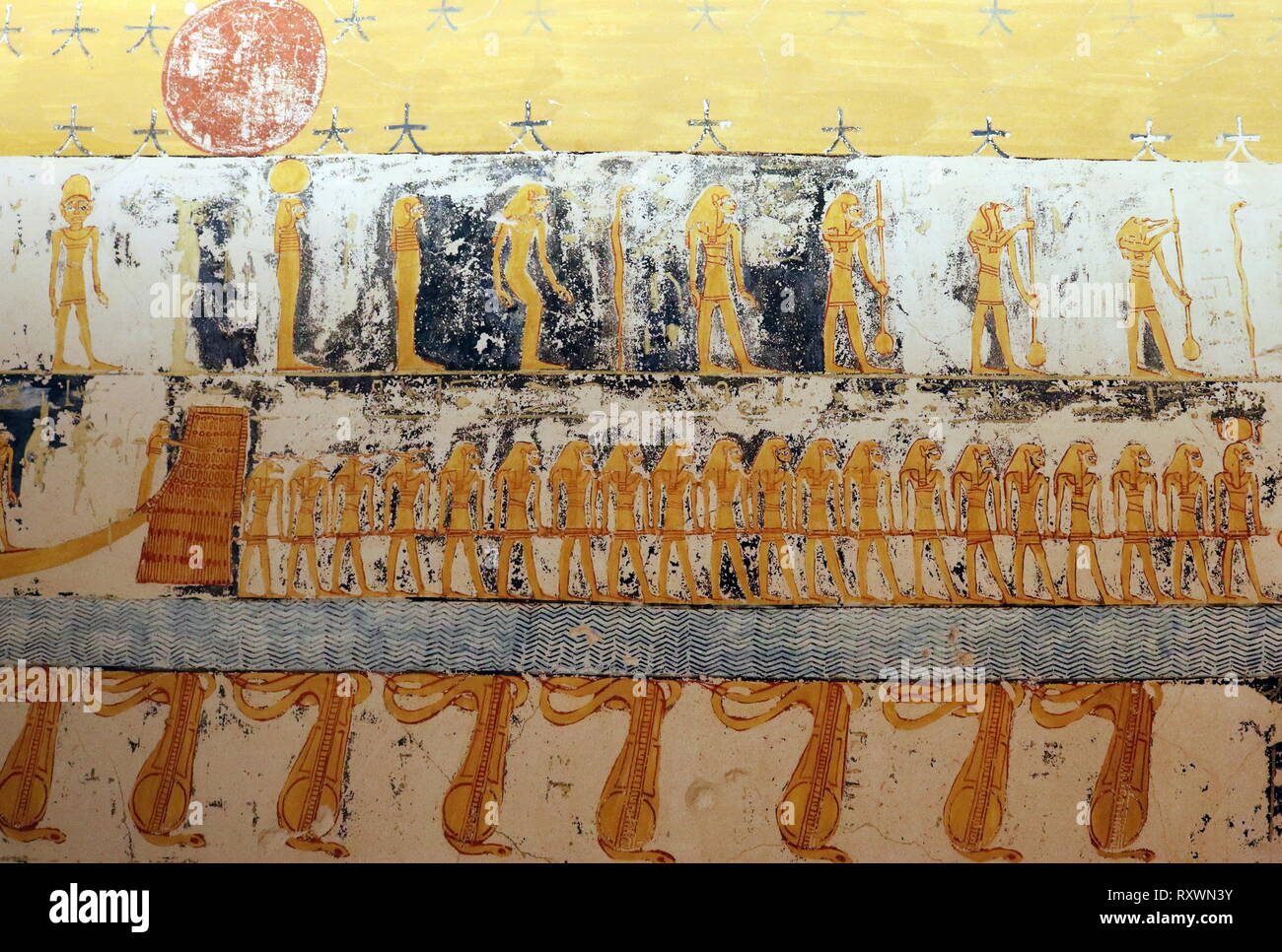 Ceiling frieze from the tomb of Ramesses VI. Tomb KV9 in Egypt's Valley