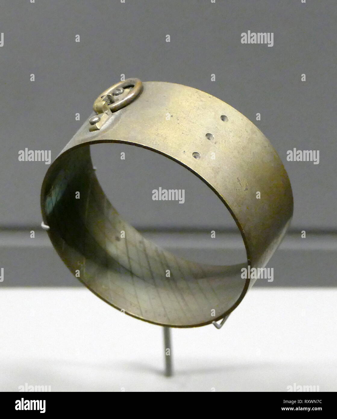 Portable brass sun ring for telling the time. 18th century Stock Photo
