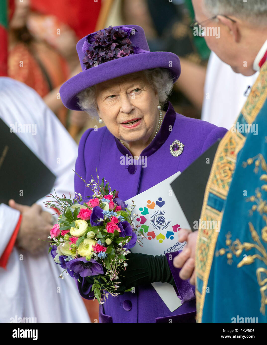 Queen Elizabeth II leaves following the Commonwealth Service at