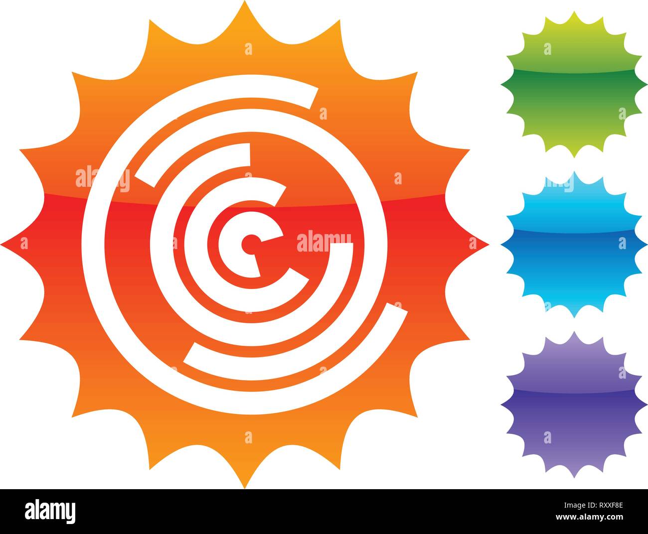 Concentric random circles icon. Ripple effect, cyclical radial lines ...
