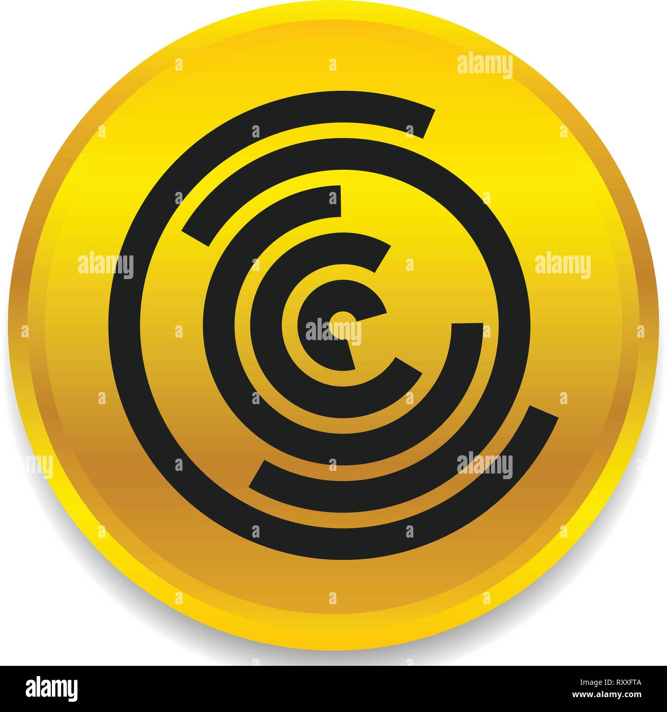 Concentric random circles icon. Ripple effect, cyclical radial lines ...