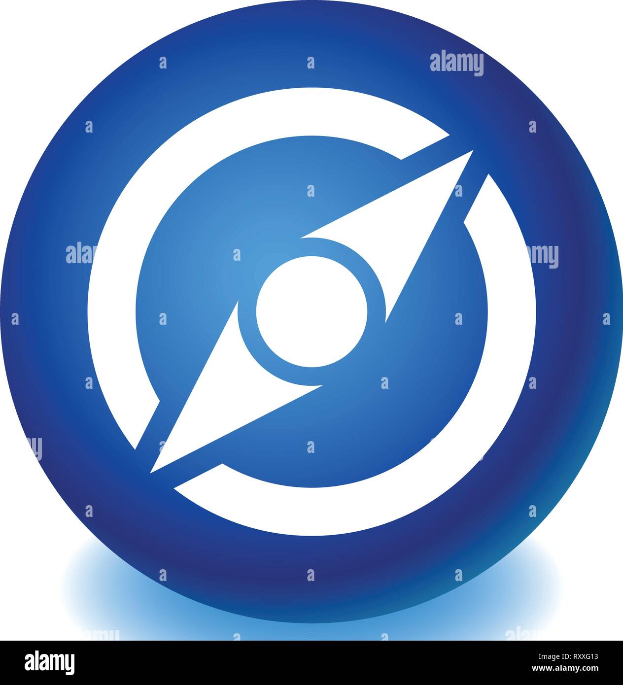 Icon with compass symbol. Guidance, exploration, navigation concepts ...