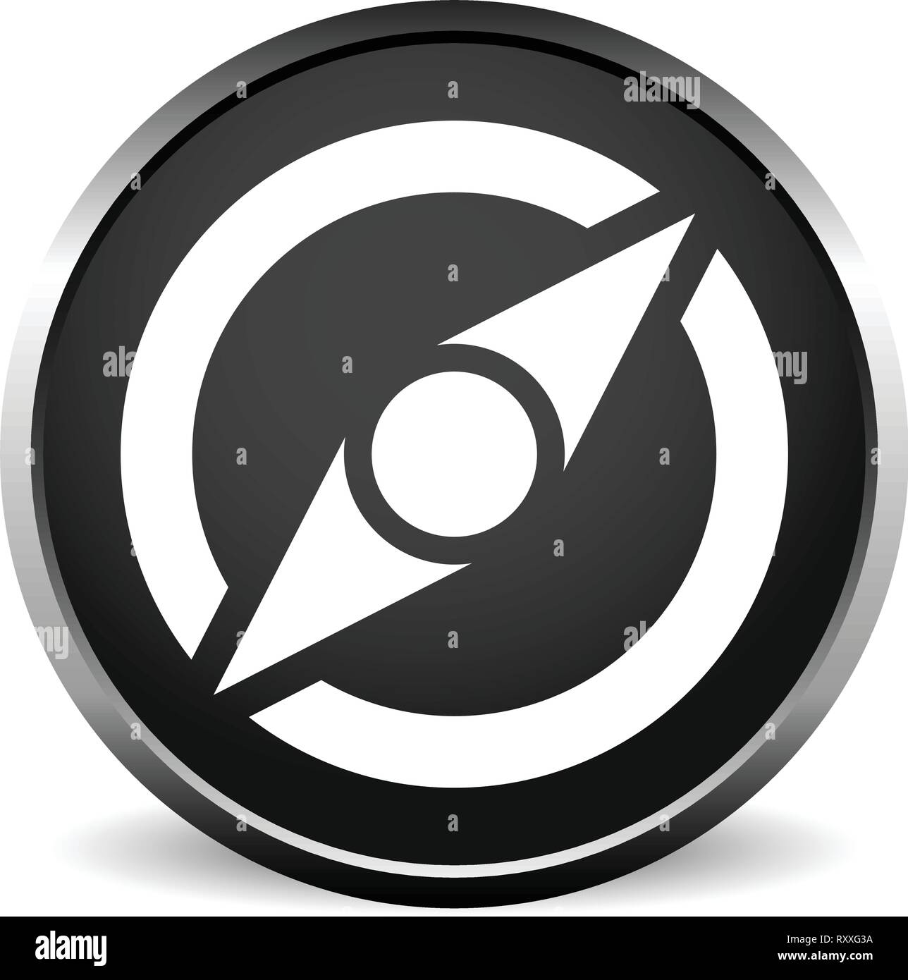 Icon with compass symbol. Guidance, exploration, navigation concepts