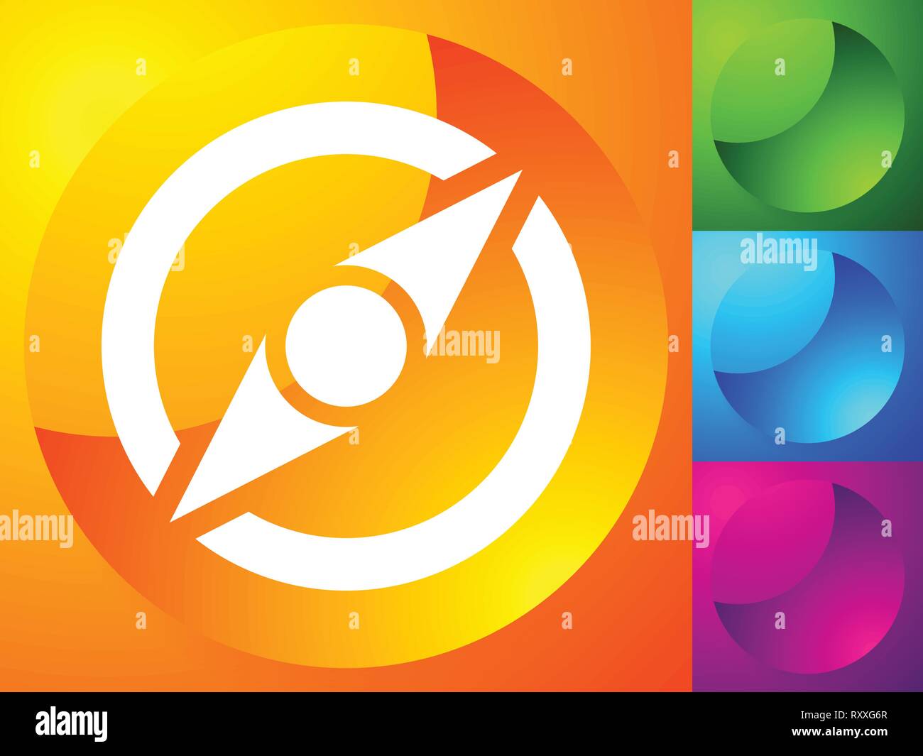 Icon with compass symbol. Guidance, exploration, navigation concepts ...