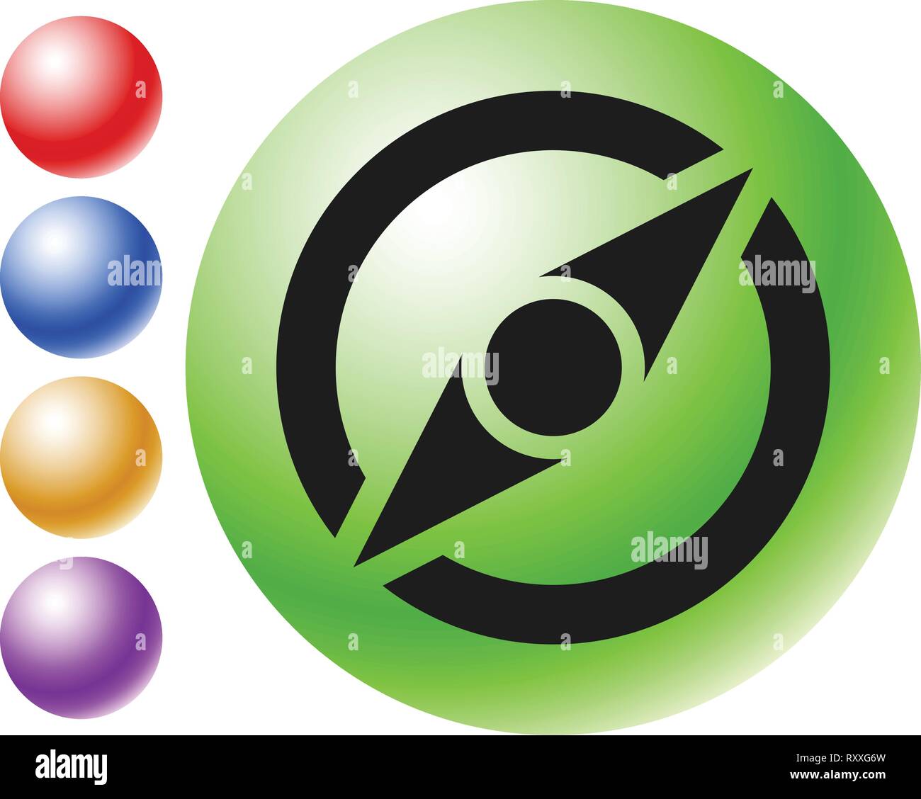 Icon with compass symbol. Guidance, exploration, navigation concepts ...
