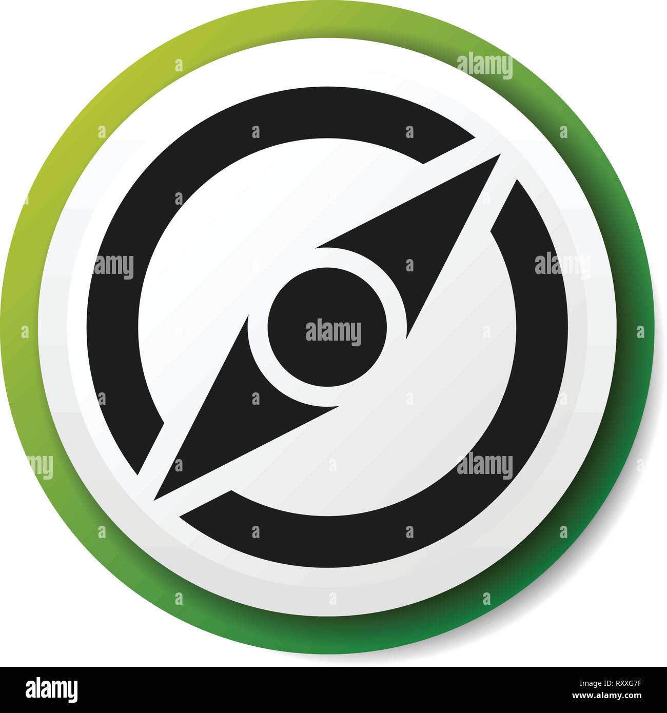 Icon with compass symbol. Guidance, exploration, navigation concepts