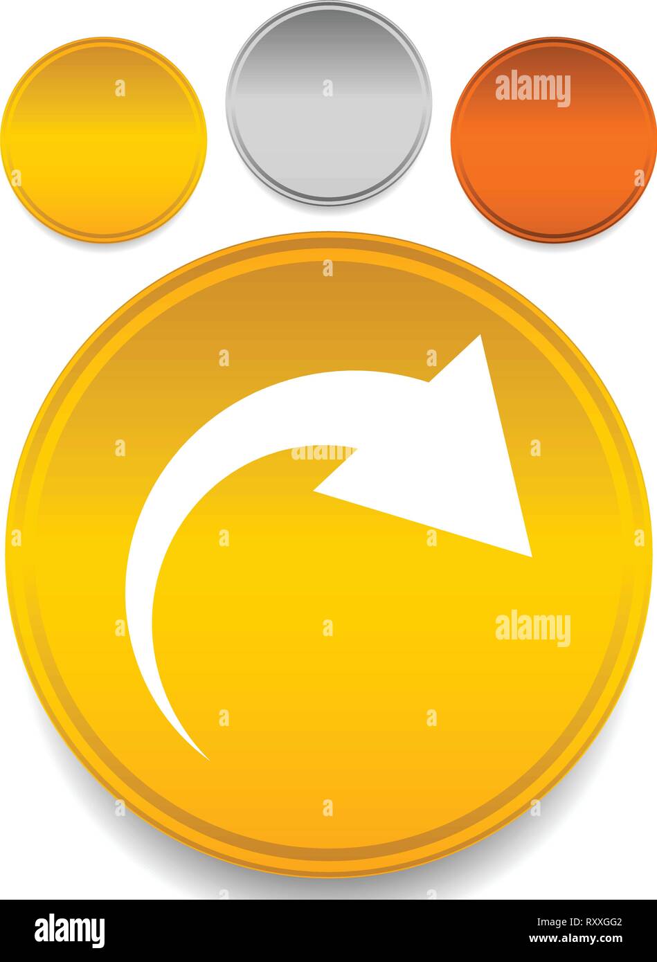 Icon with curved arrow. Fold, twist, rotate concept icon Stock Vector ...