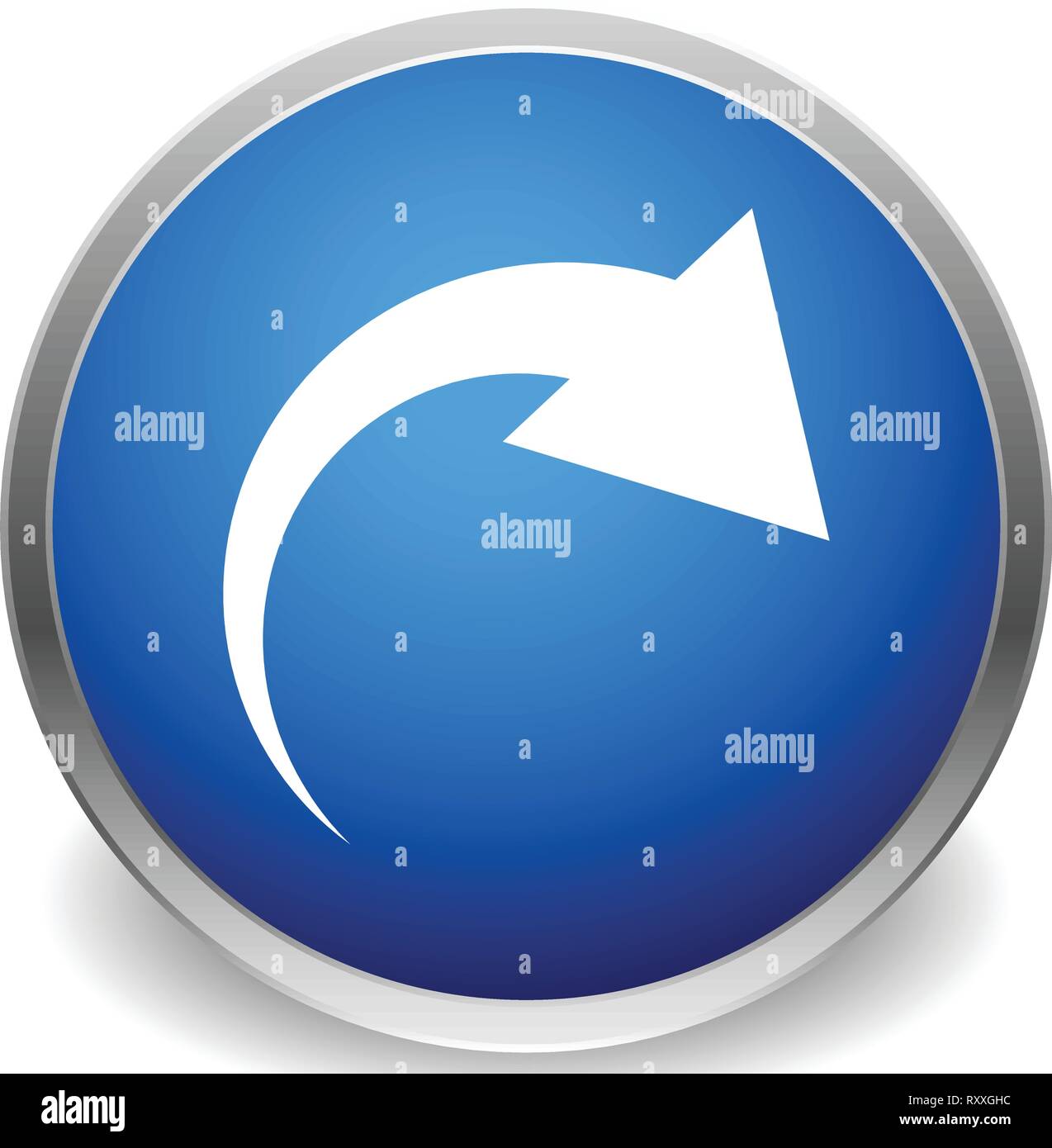 Icon with curved arrow. Fold, twist, rotate concept icon Stock Vector ...