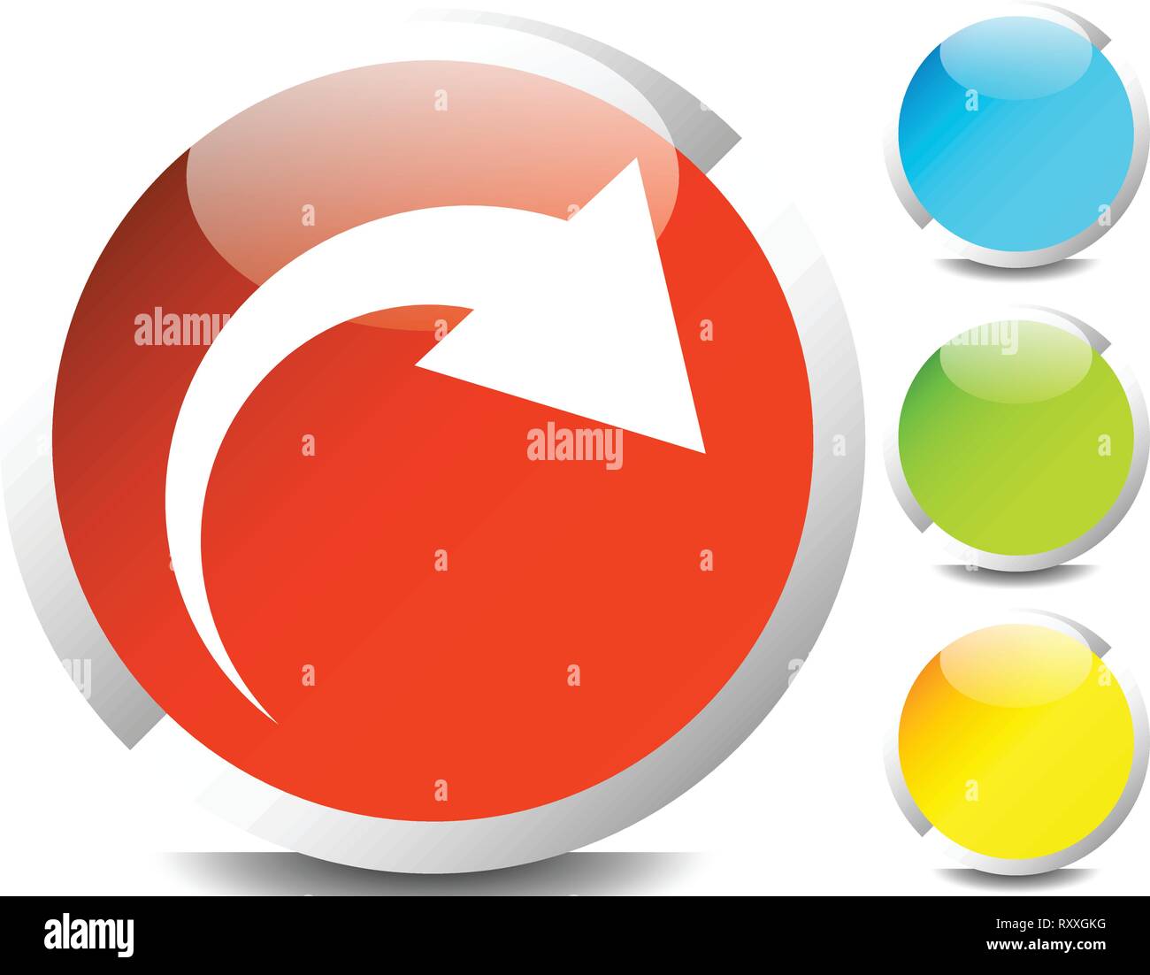 Icon with curved arrow. Fold, twist, rotate concept icon Stock Vector ...