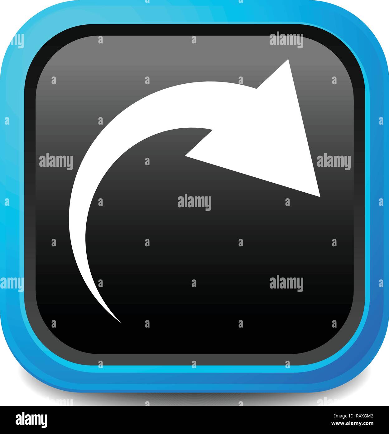 Icon with curved arrow. Fold, twist, rotate concept icon Stock Vector ...
