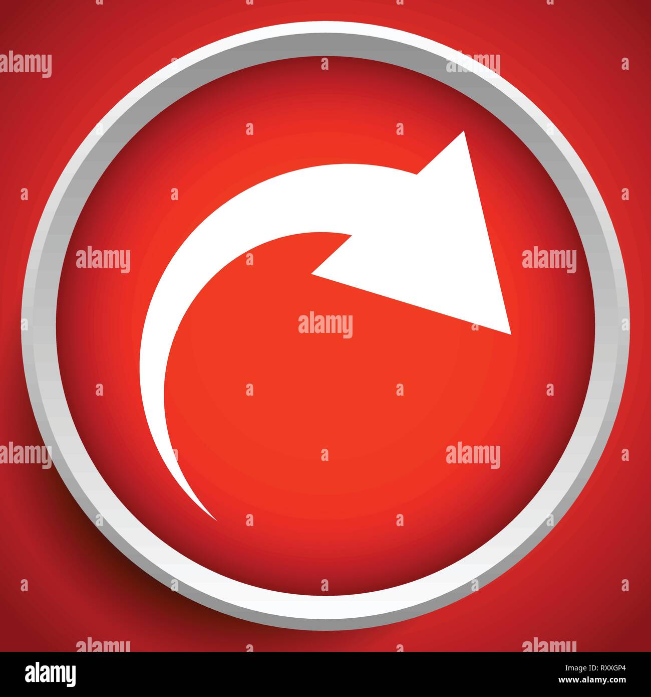 Icon With Curved Arrow Fold Twist Rotate Concept Icon Stock Vector