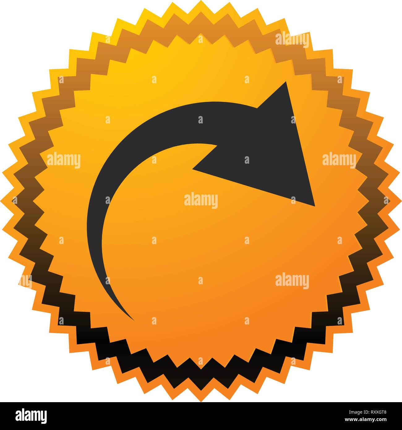 Icon with curved arrow. Fold, twist, rotate concept icon Stock Vector ...
