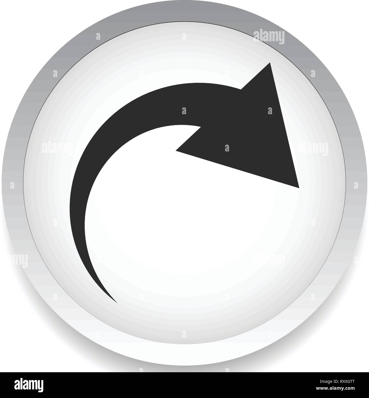 Icon with curved arrow. Fold, twist, rotate concept icon Stock Vector ...