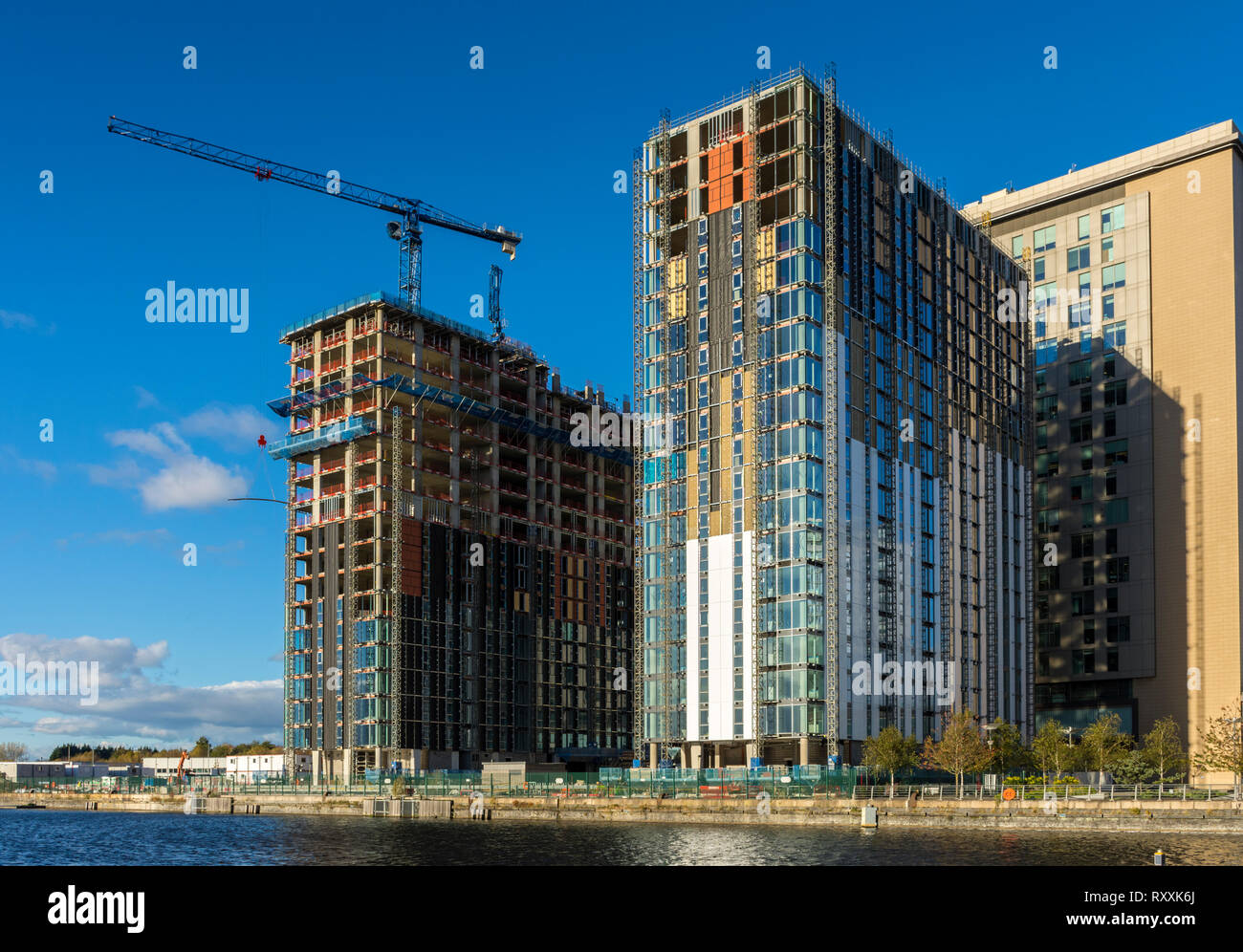 The Lightbox apartment blocks under construction, MediaCityUK, Salford