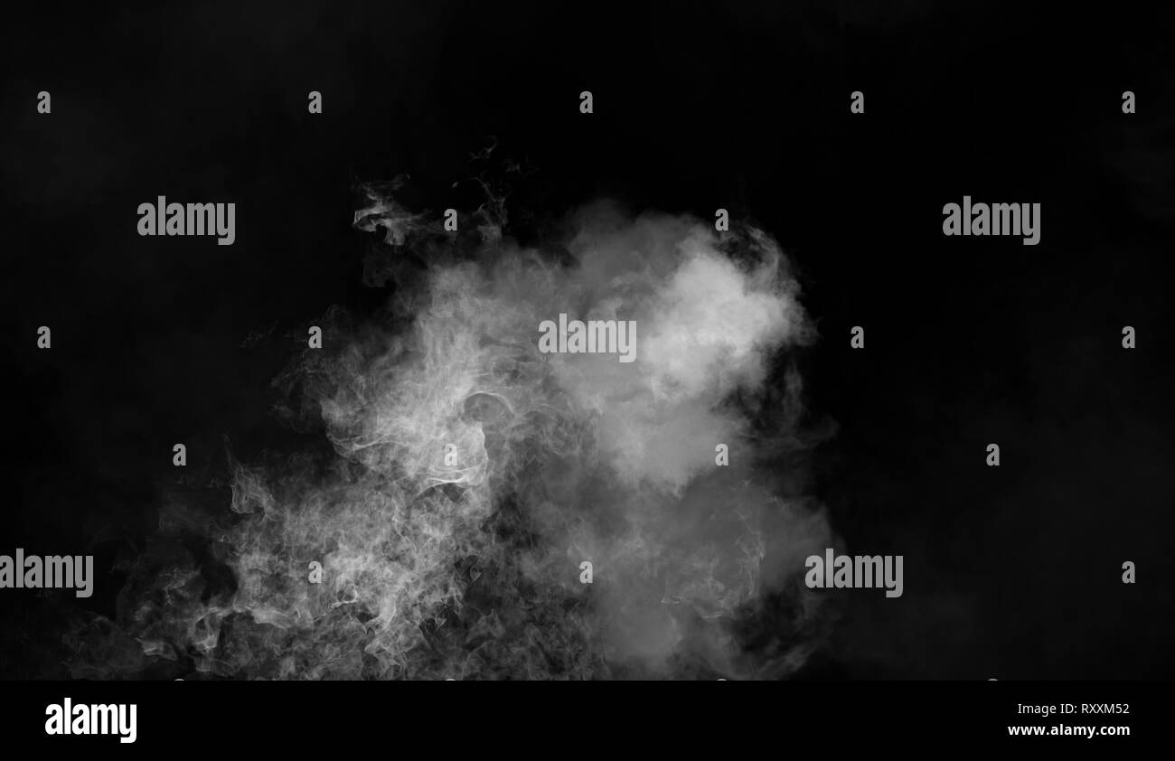 Abstract misty smoke on isolated black background Stock Photo - Alamy