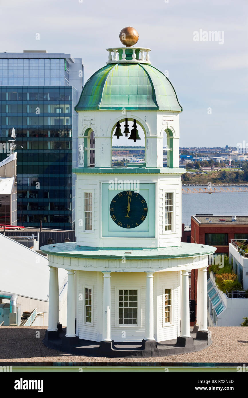 As seen from the Citadel Hill, the Halifax Town Clock with downtown