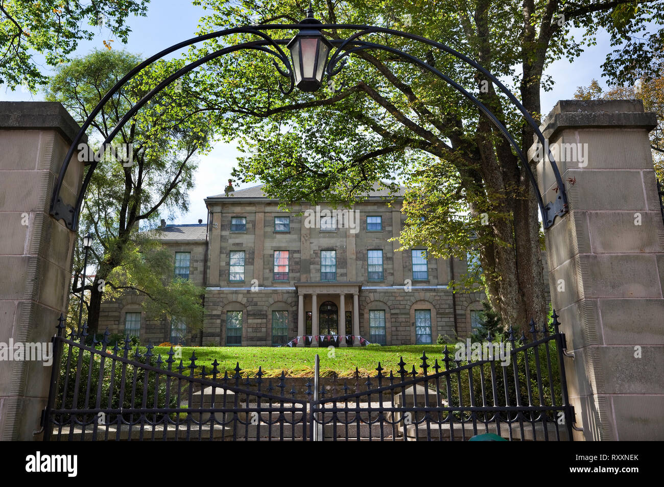 Government House of Nova Scotia as seen from Hollis Street, Halifax, Nova Scotia, Canada Stock Photo