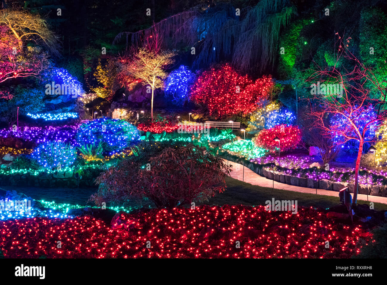 Christmas Lights at Butchart Gardens, Victoria BC, Even a d…