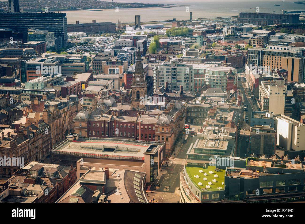 Municipal Buildings in Liverpool - aerial photo. Liverpool, North West England, UK. Stock Photo