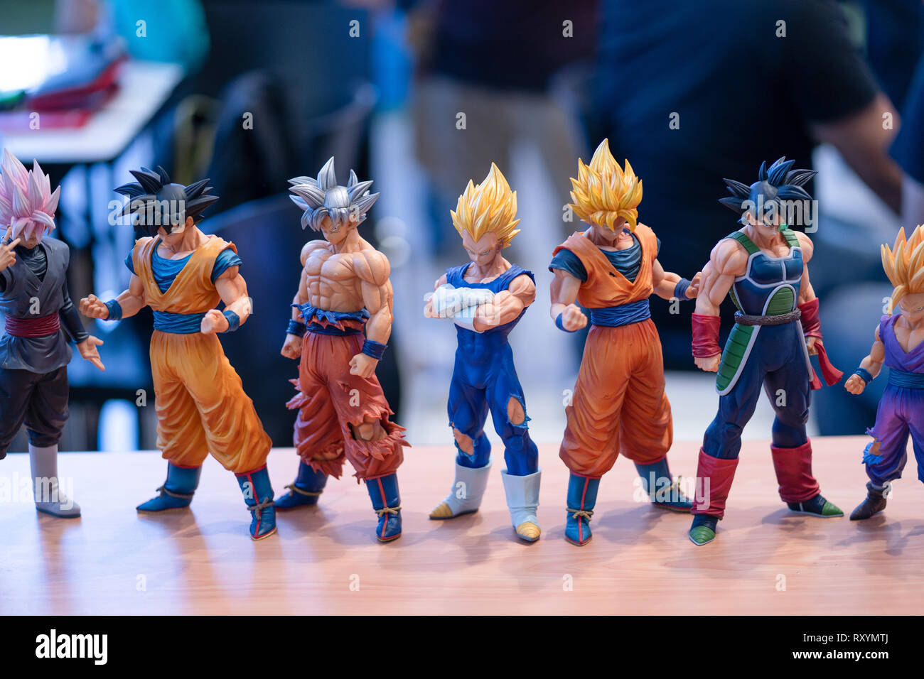 Dragon Ball Z Japanese animation charcter figures on display at Cosplay event,Cebu City,Philippines Stock Photo