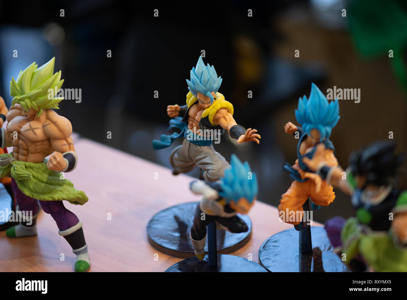 Dragon Ball Z Japanese animation charcter figures on display at Cosplay event,Cebu City,Philippines Stock Photo