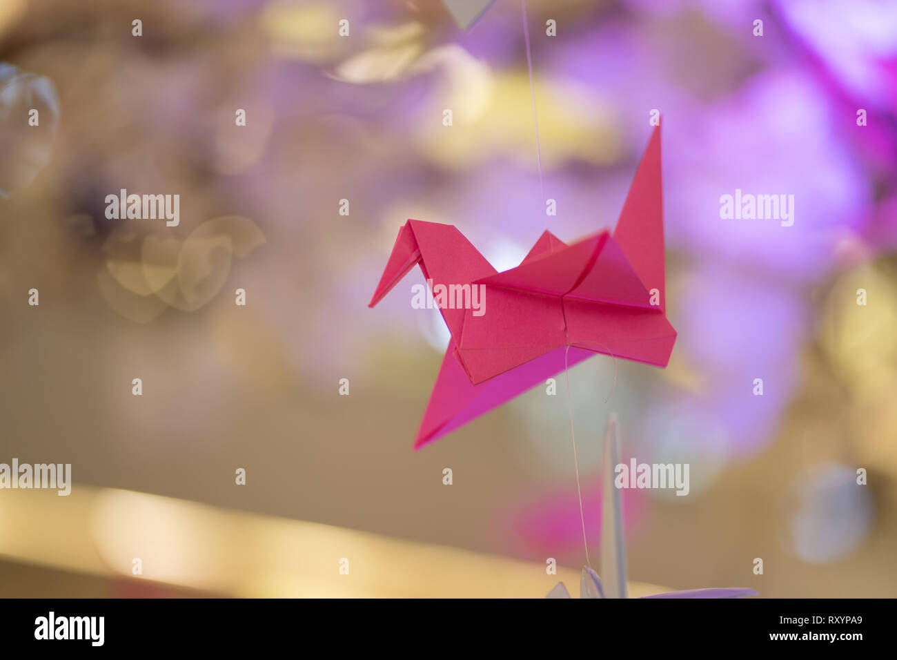 An Origami paper crane on display at a Japanese Sakura festival,Cebu