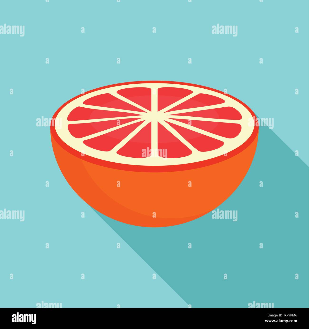 Half of grapefruit icon. Flat illustration of half of grapefruit vector icon for web design