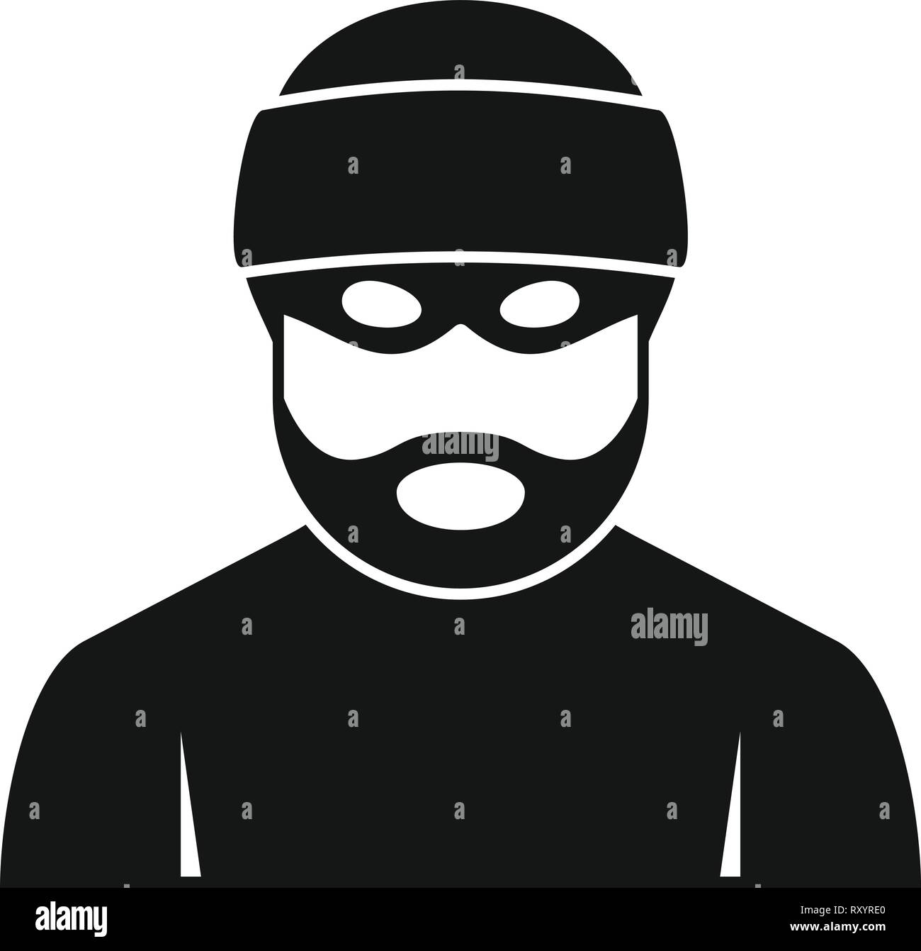 Criminal man icon. Simple illustration of criminal man vector icon for web design isolated on white background Stock Vector