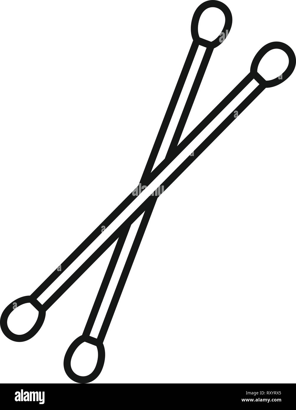 Forensic lab sticks icon. Outline forensic lab sticks vector icon for