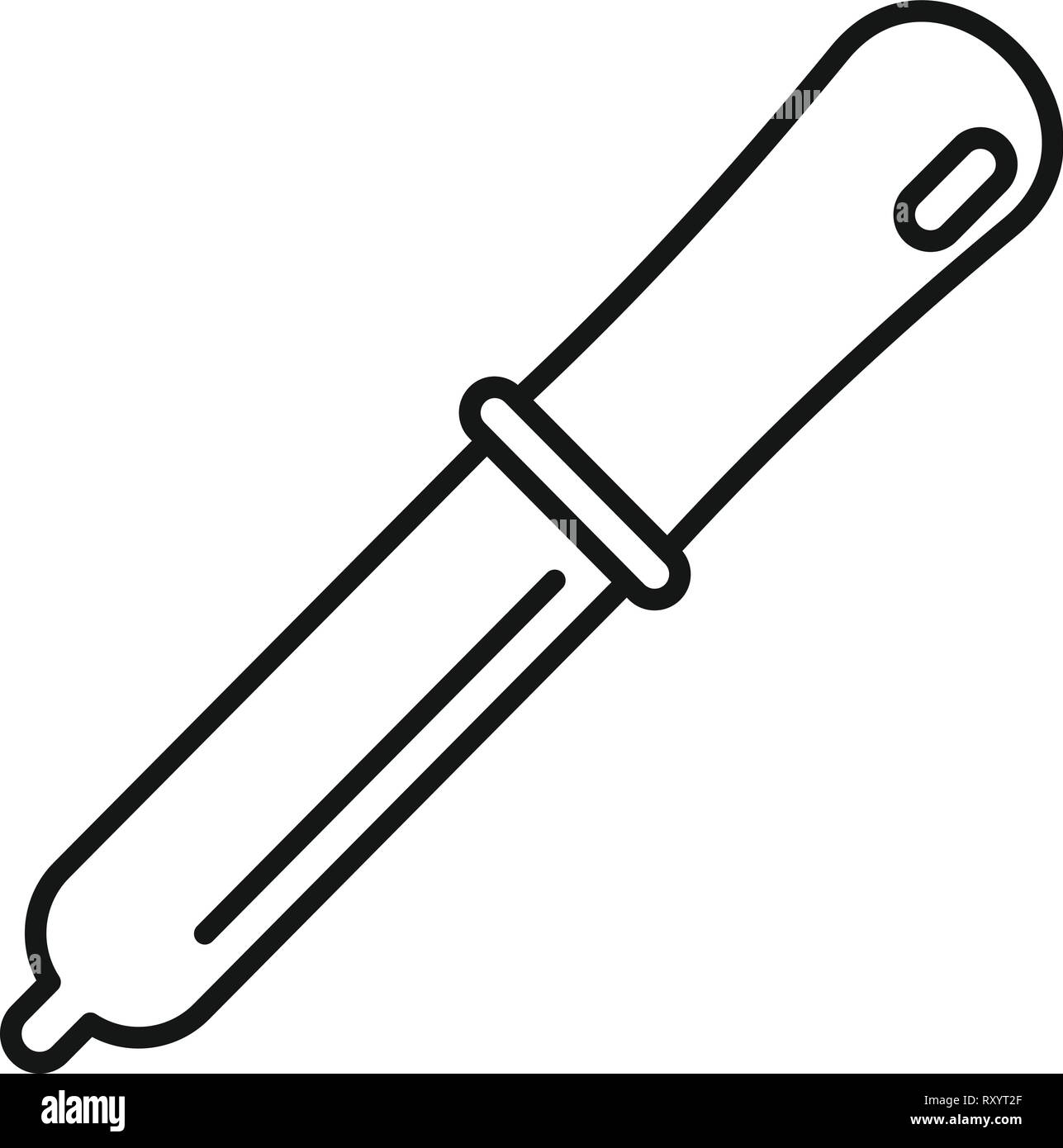 Lab pipette icon. Outline lab pipette vector icon for web design