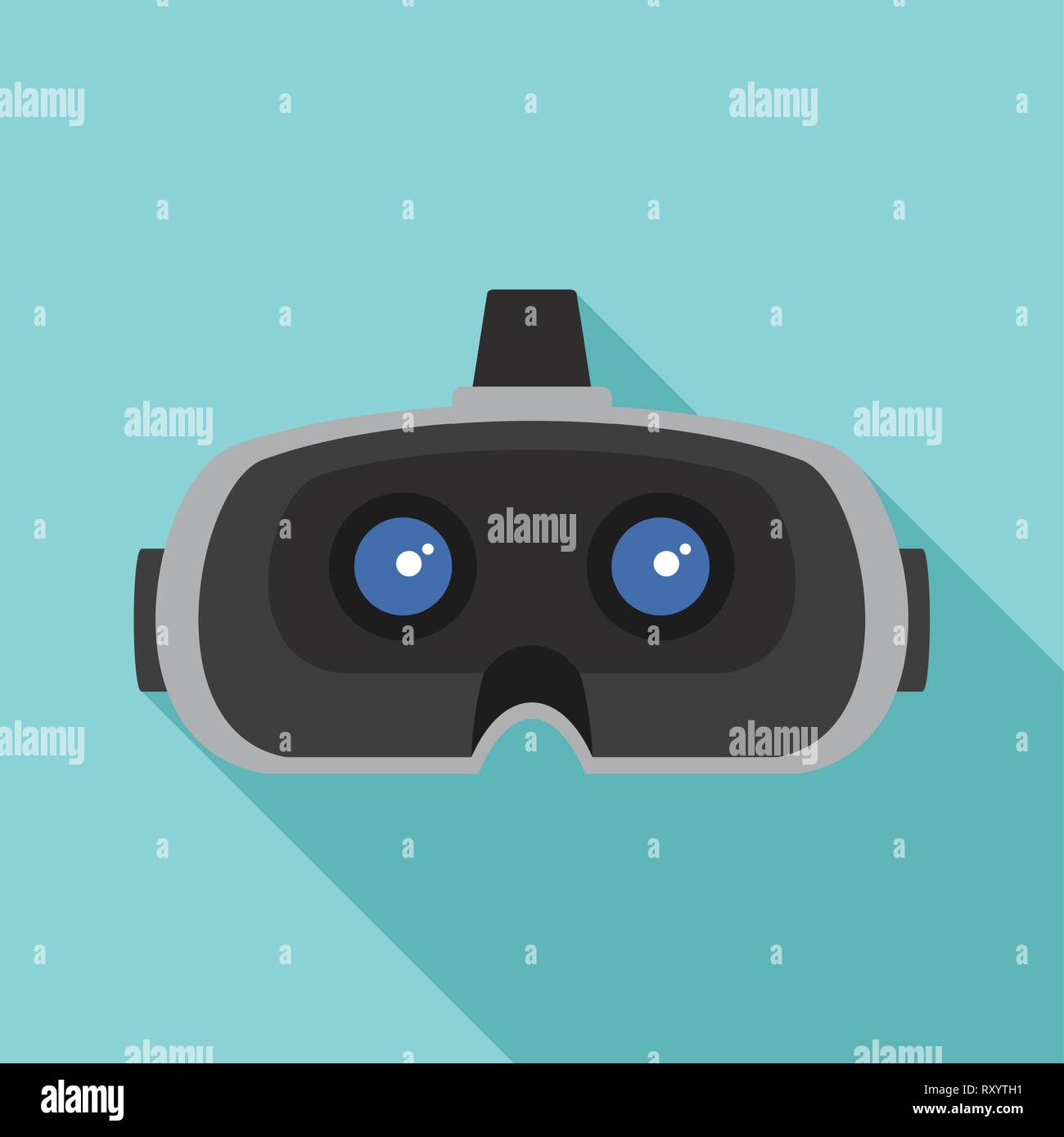 Lens game goggles icon. Flat illustration of lens game goggles vector