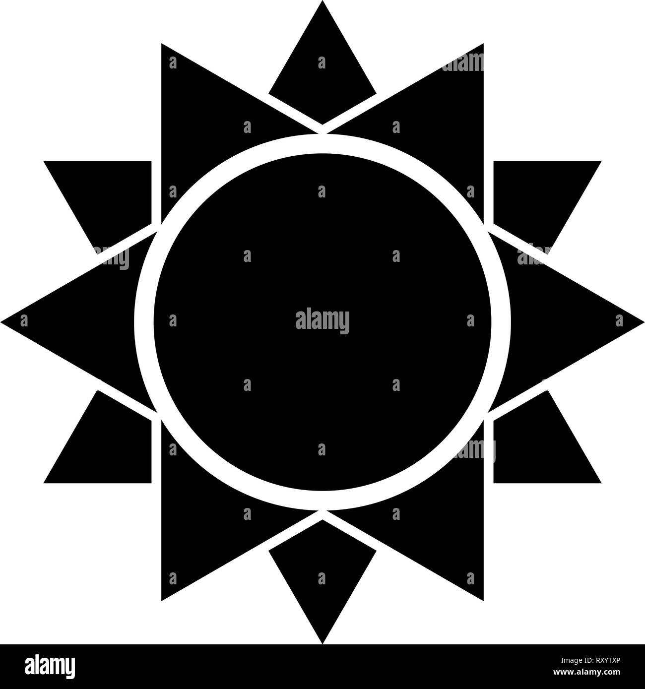 Sun icon black color vector illustration flat style simple image Stock ...