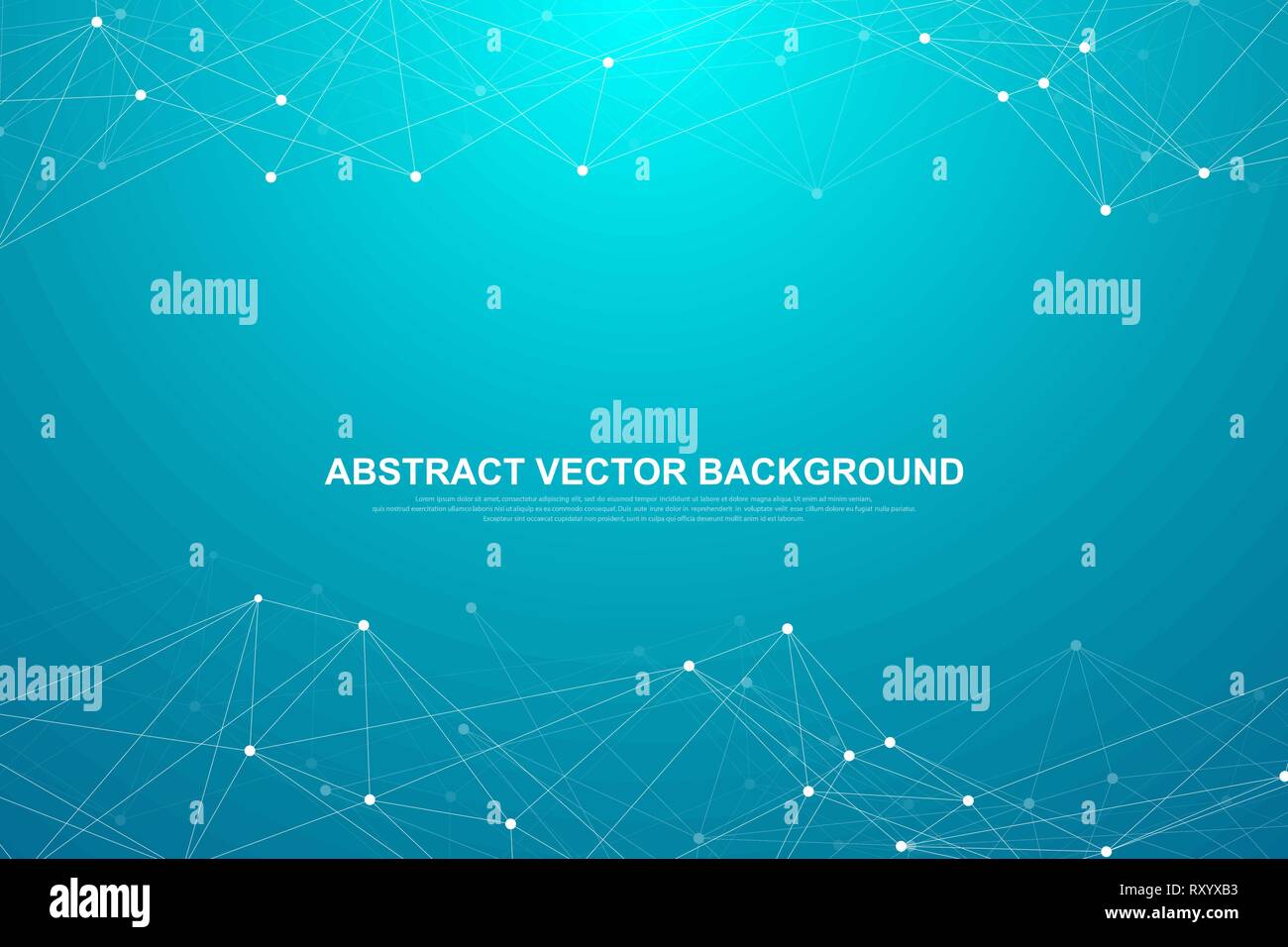 Abstract polygonal background with connected lines and dots. Minimalistic geometric pattern. Molecule structure and communication. Graphic plexus Stock Vector