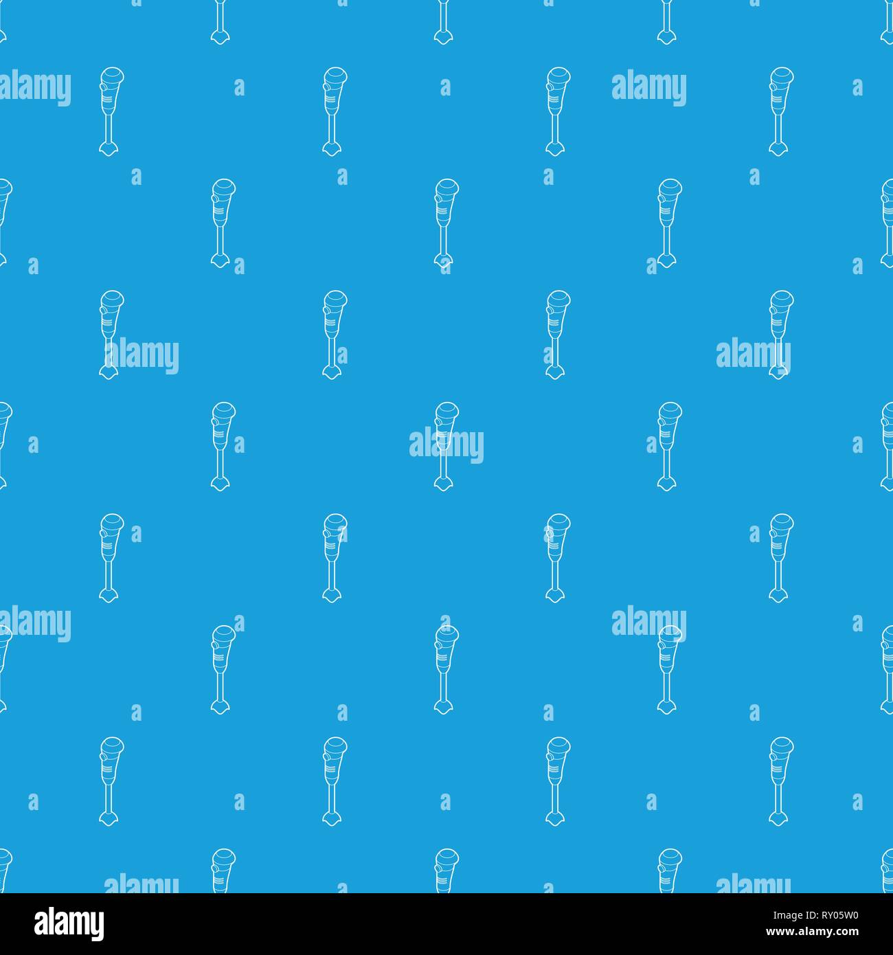 Hand blender electric mixer pattern vector seamless blue Stock Vector