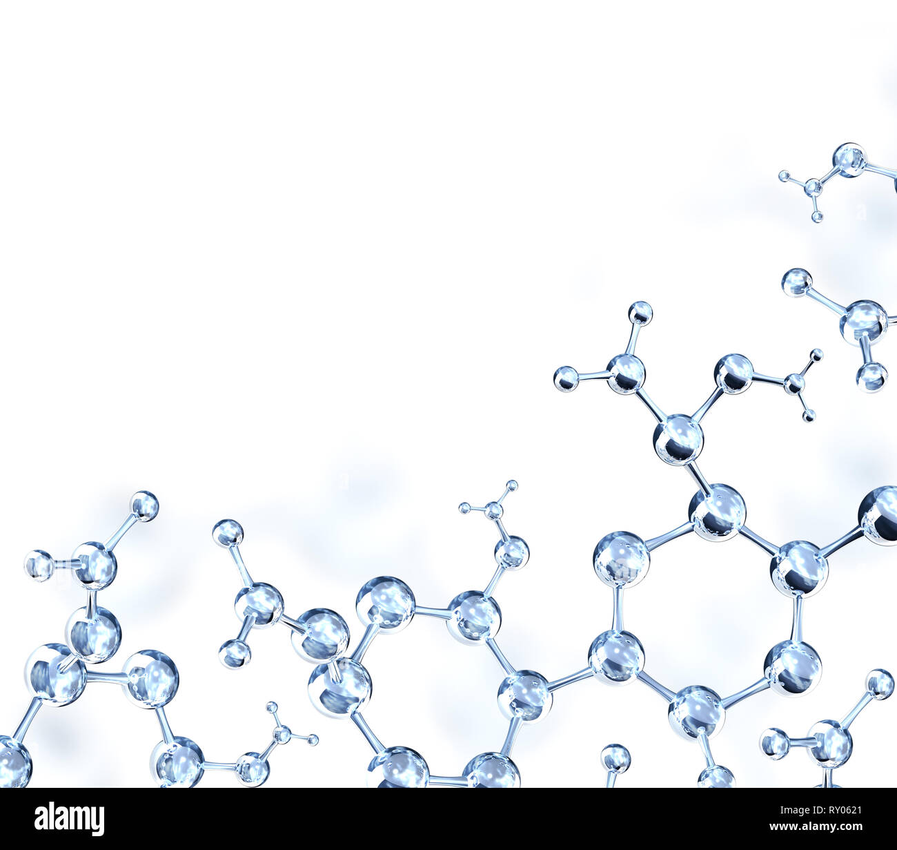 Models of abstract molecular structure. Isolated on white background ...