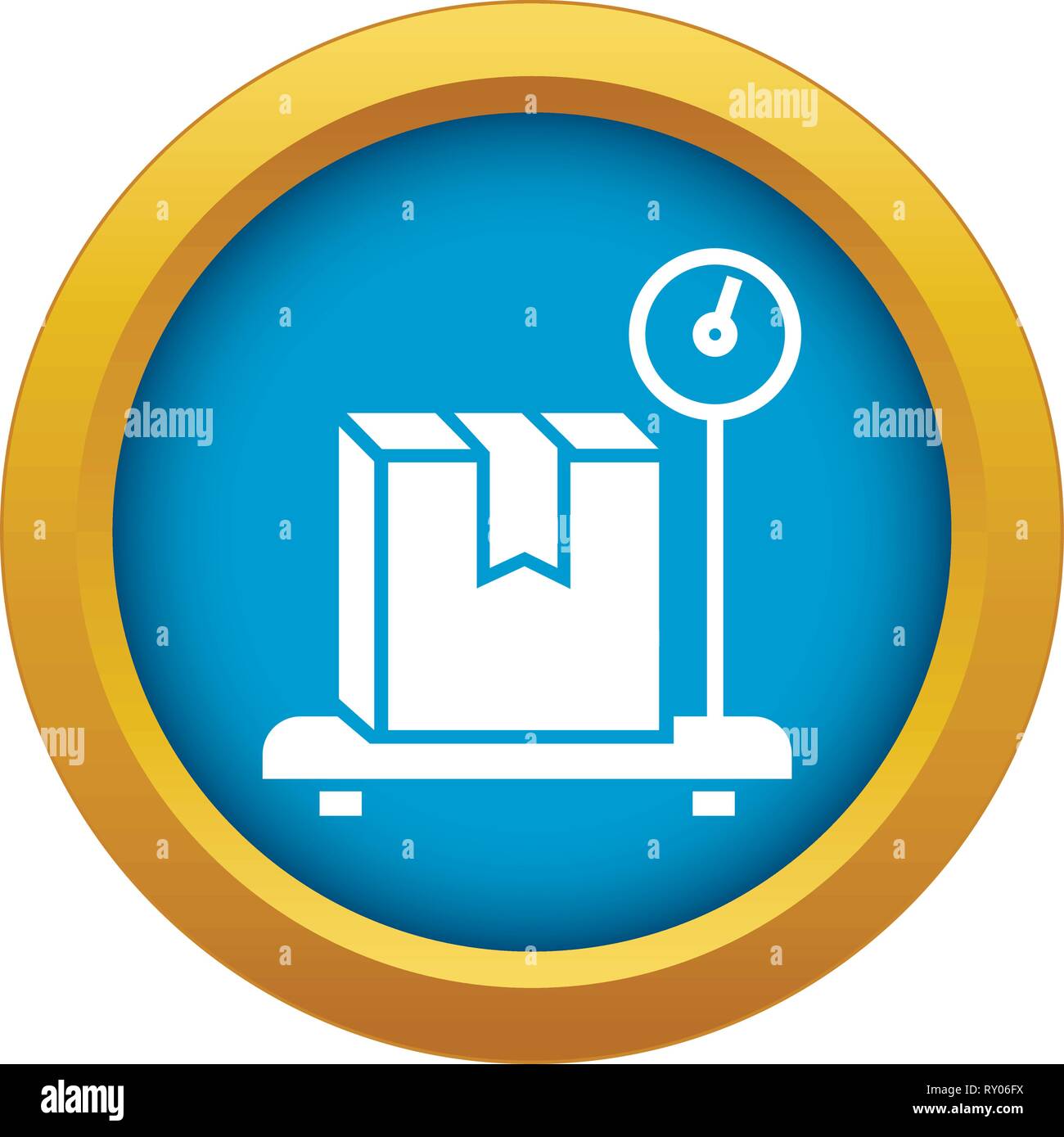 Weight delivery box icon blue vector isolated Stock Vector