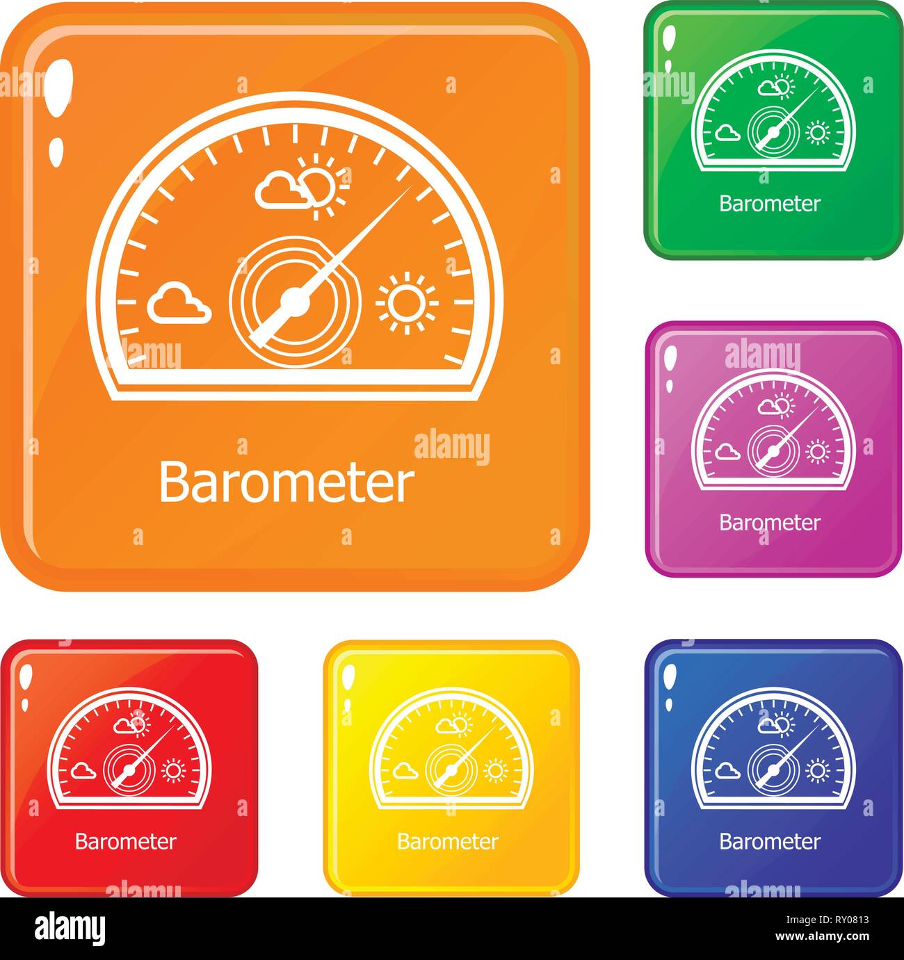 Barometer icons set vector color Stock Vector Image & Art Alamy