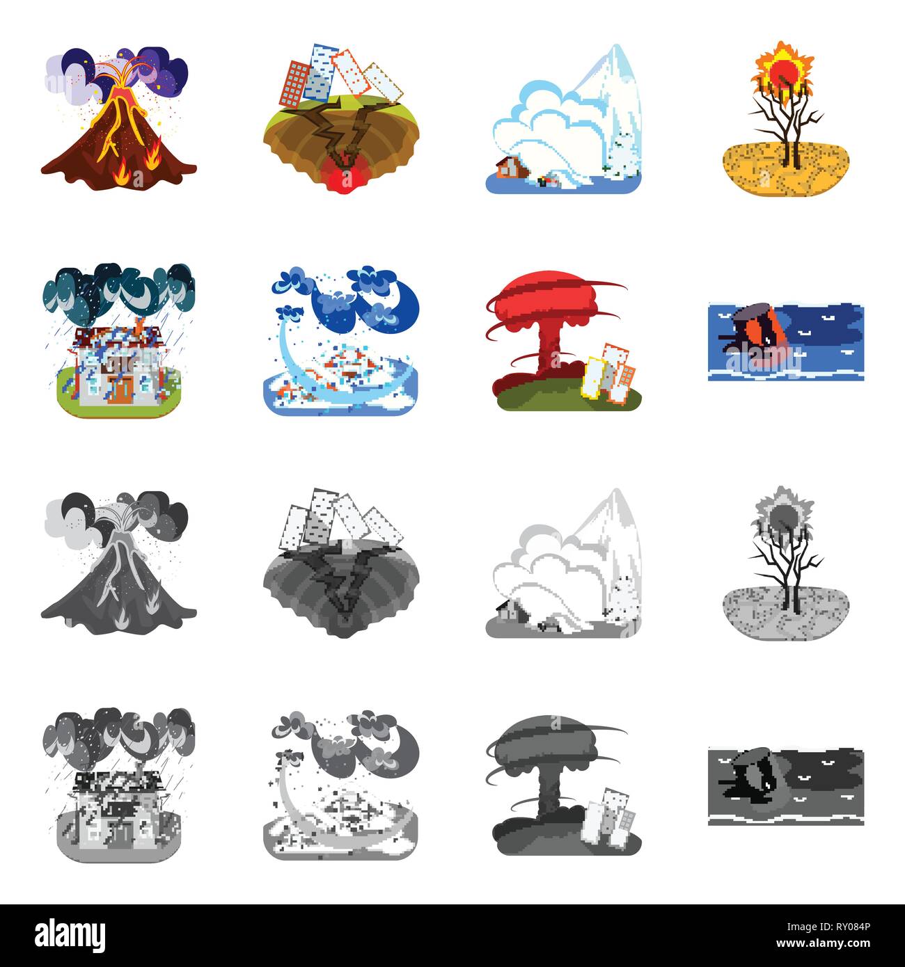 Isolated object of weather and distress icon. Collection of weather and ...