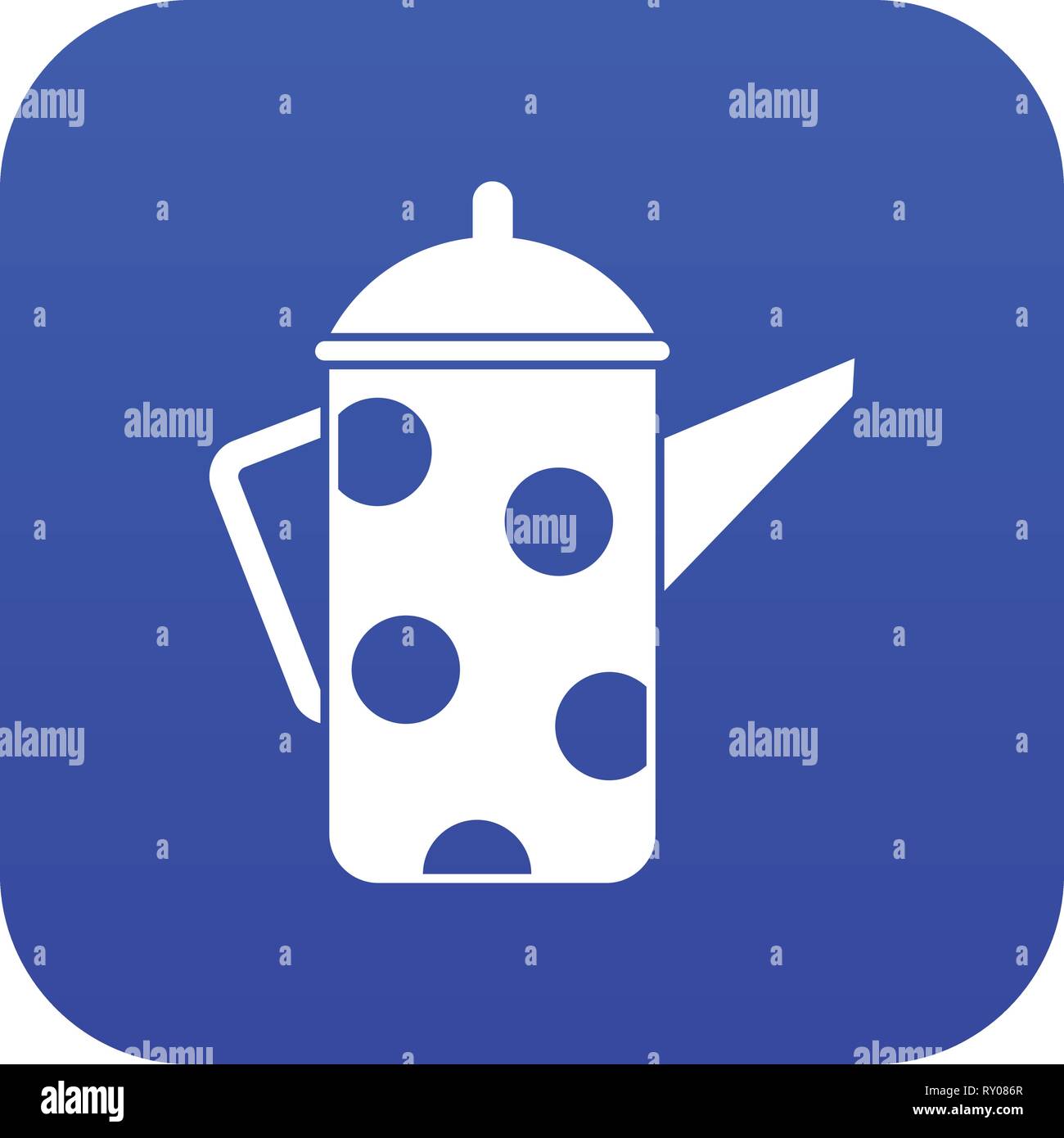 Retro coffee kettle icon digital blue Stock Vector