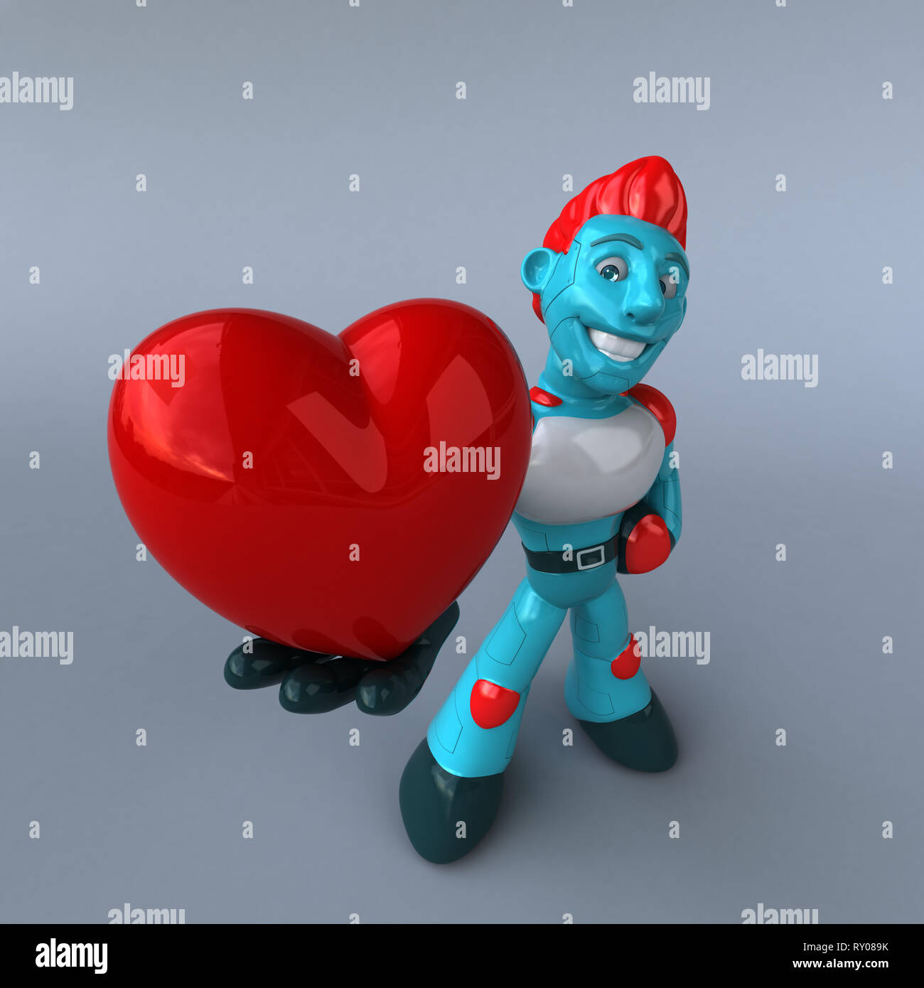 Red Robot - 3D Illustration Stock Photo - Alamy